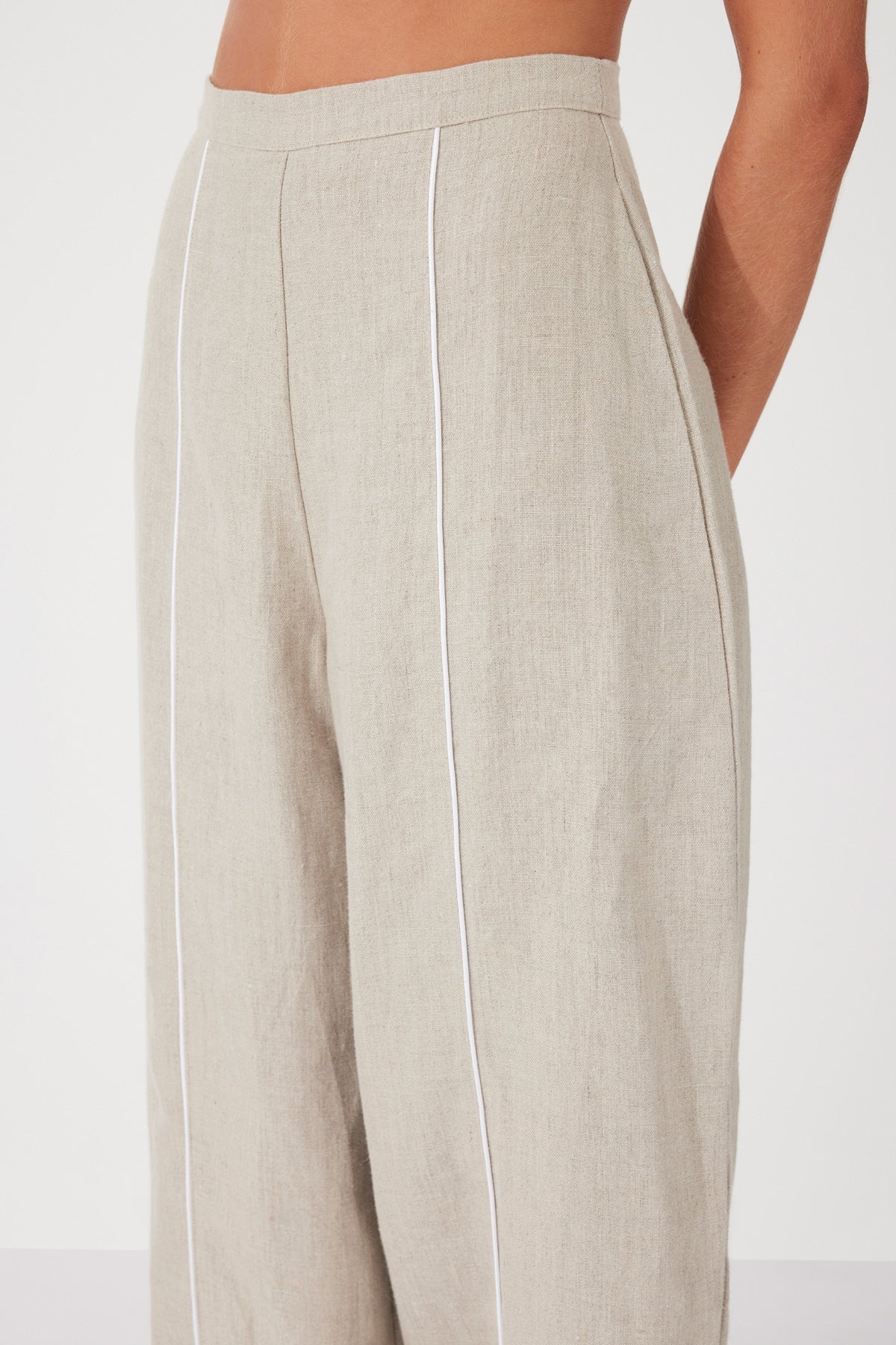 Contrast Linen Pant | Husk