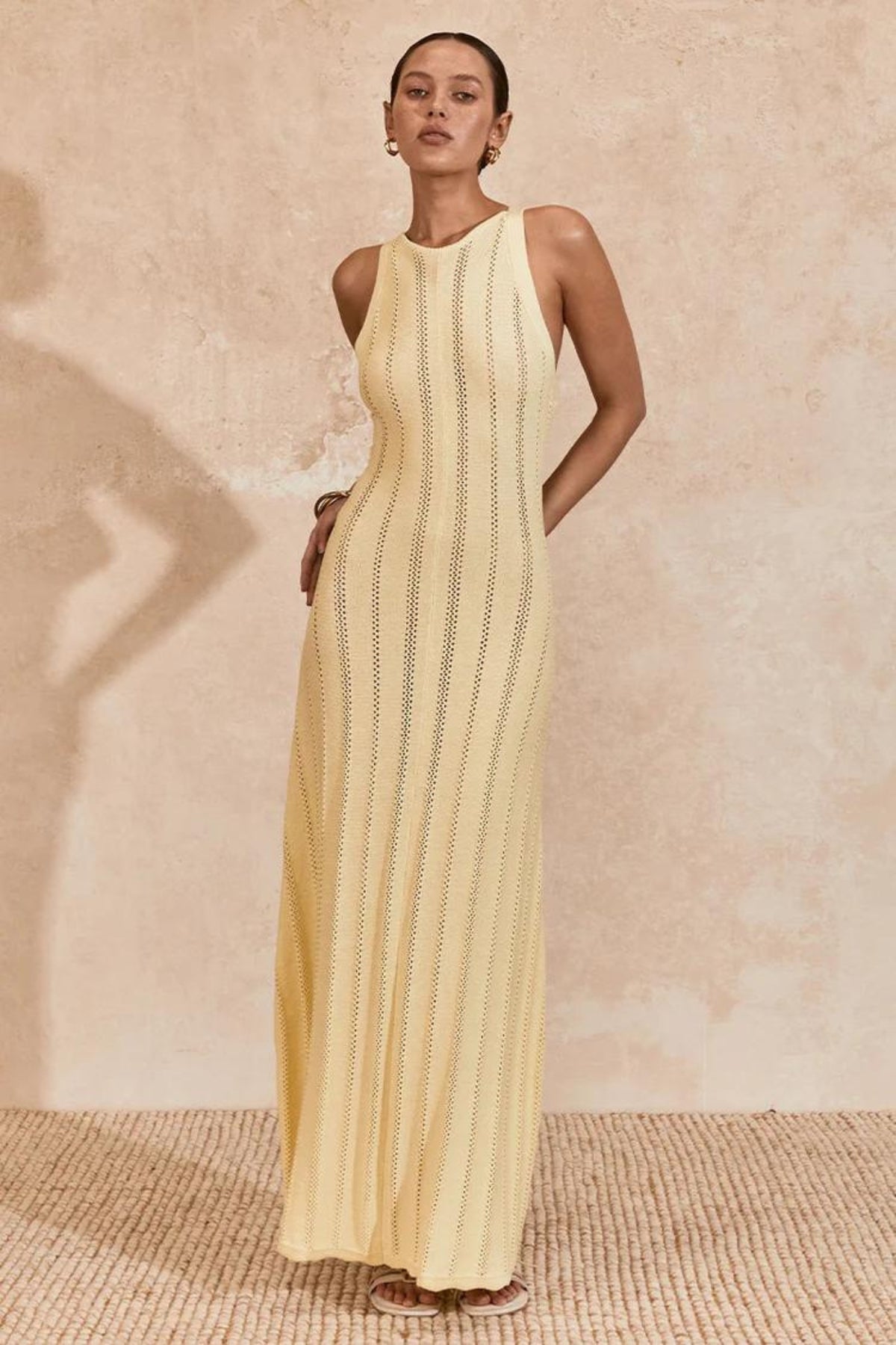 Aster Knit Midi Dress | Lemon