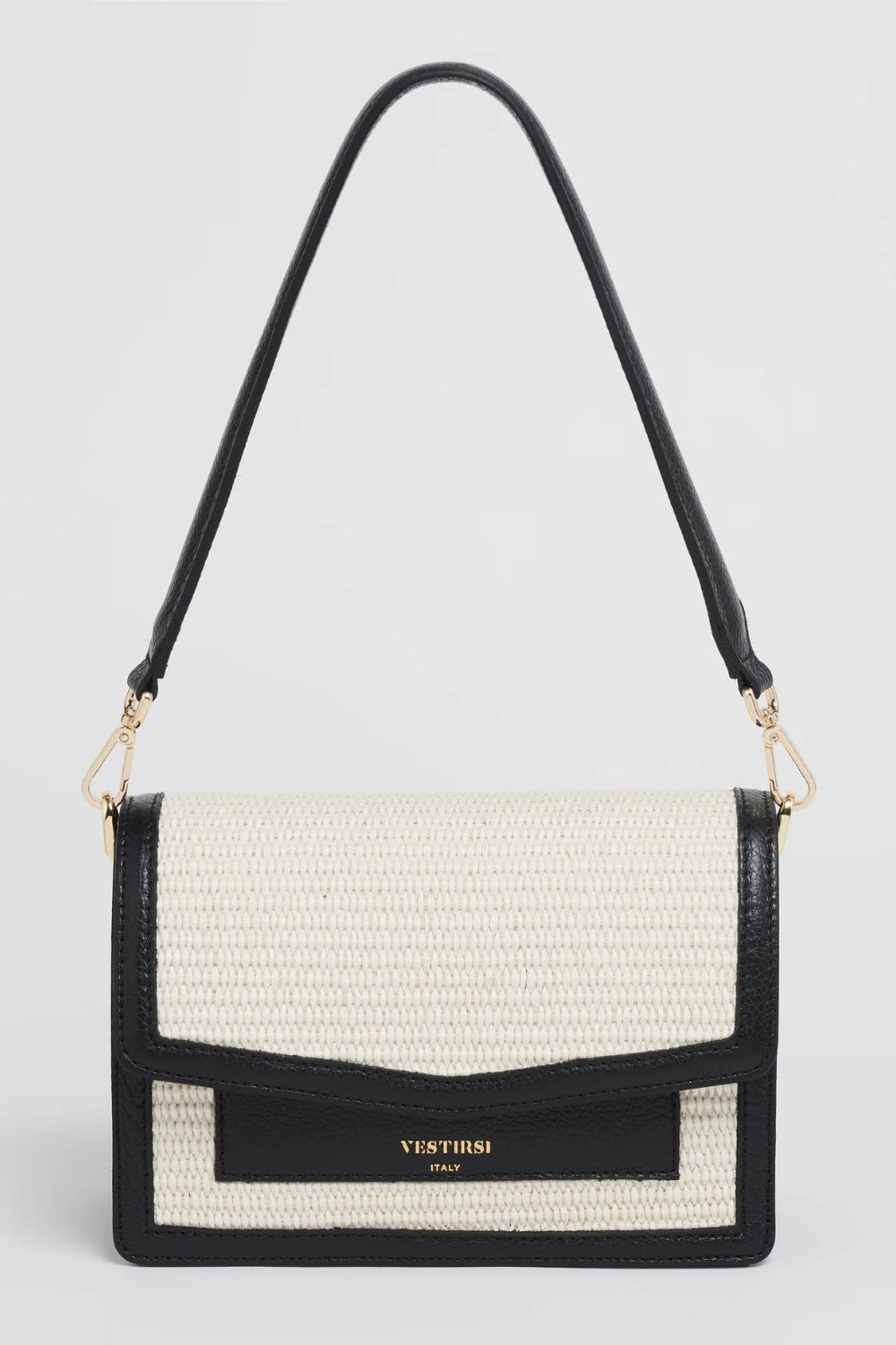 Amelia Crossbody | Black Raffia