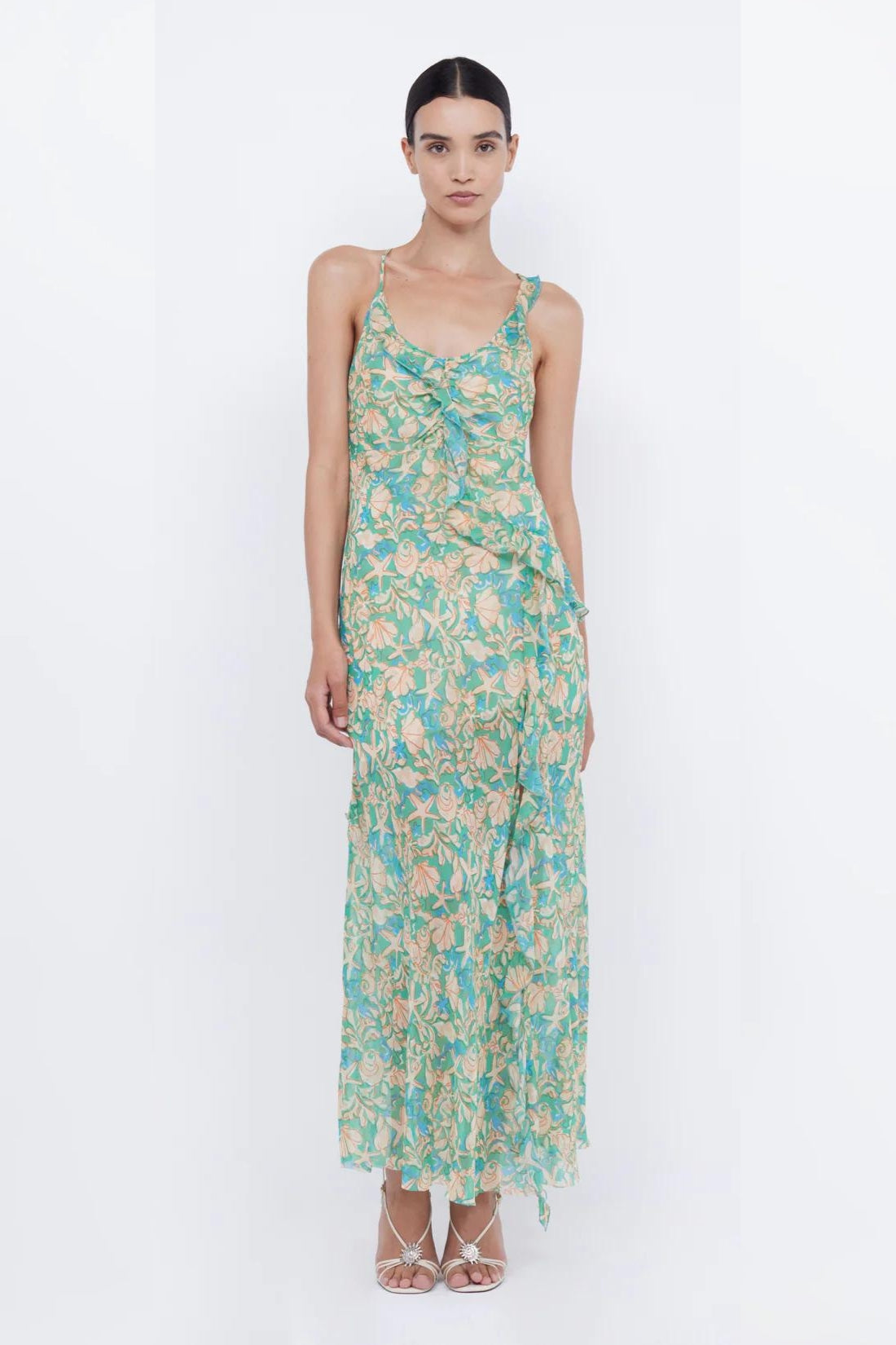 Oasis Frill Maxi Dress | Turquoise