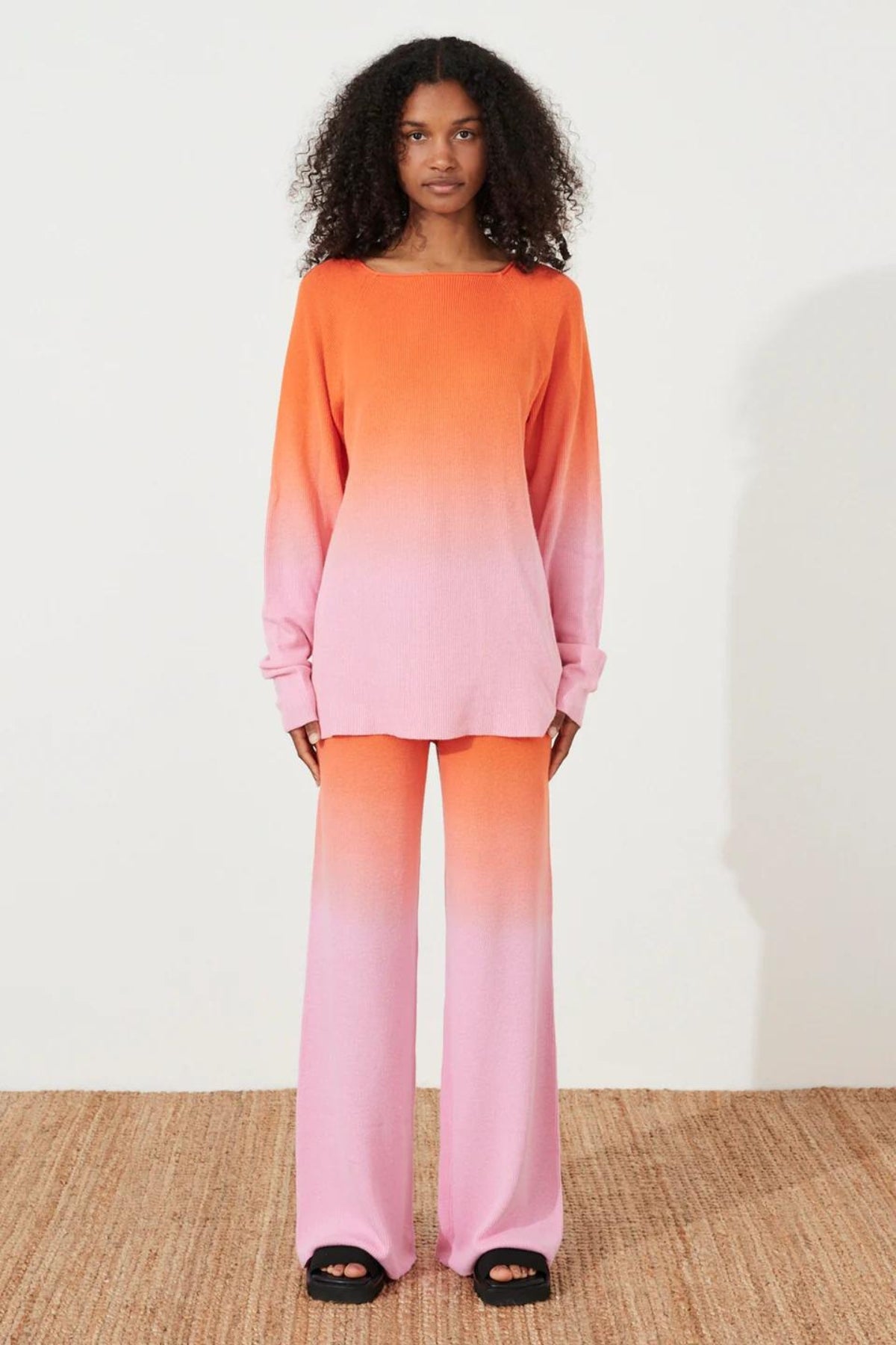 Merino Blend Knit Top | Pink Ombre