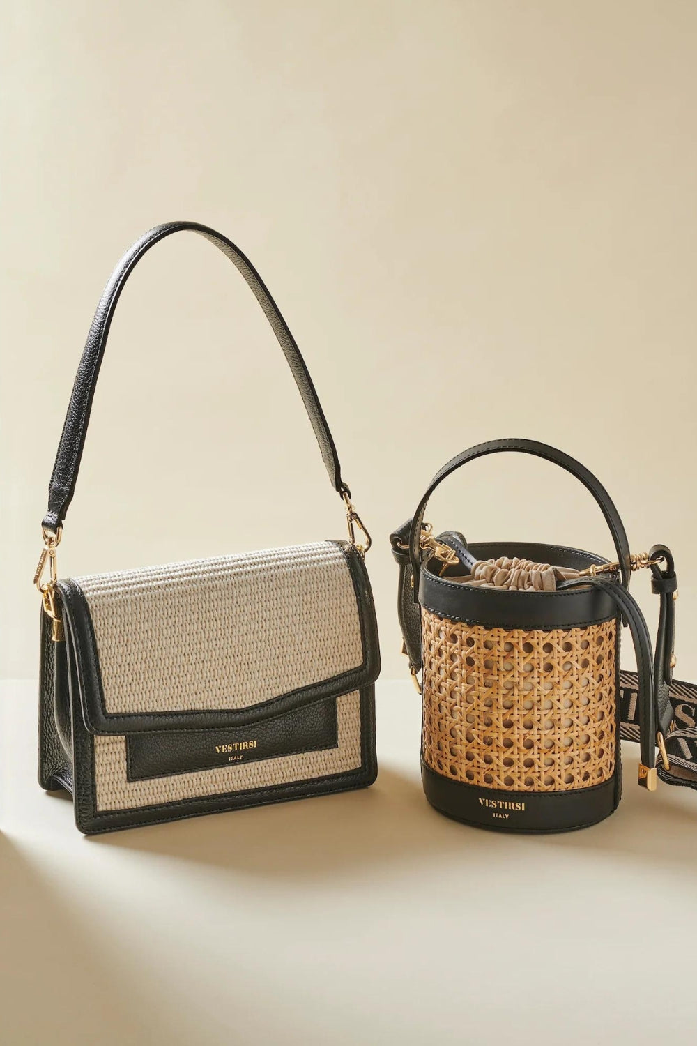 Amelia Crossbody | Black Raffia