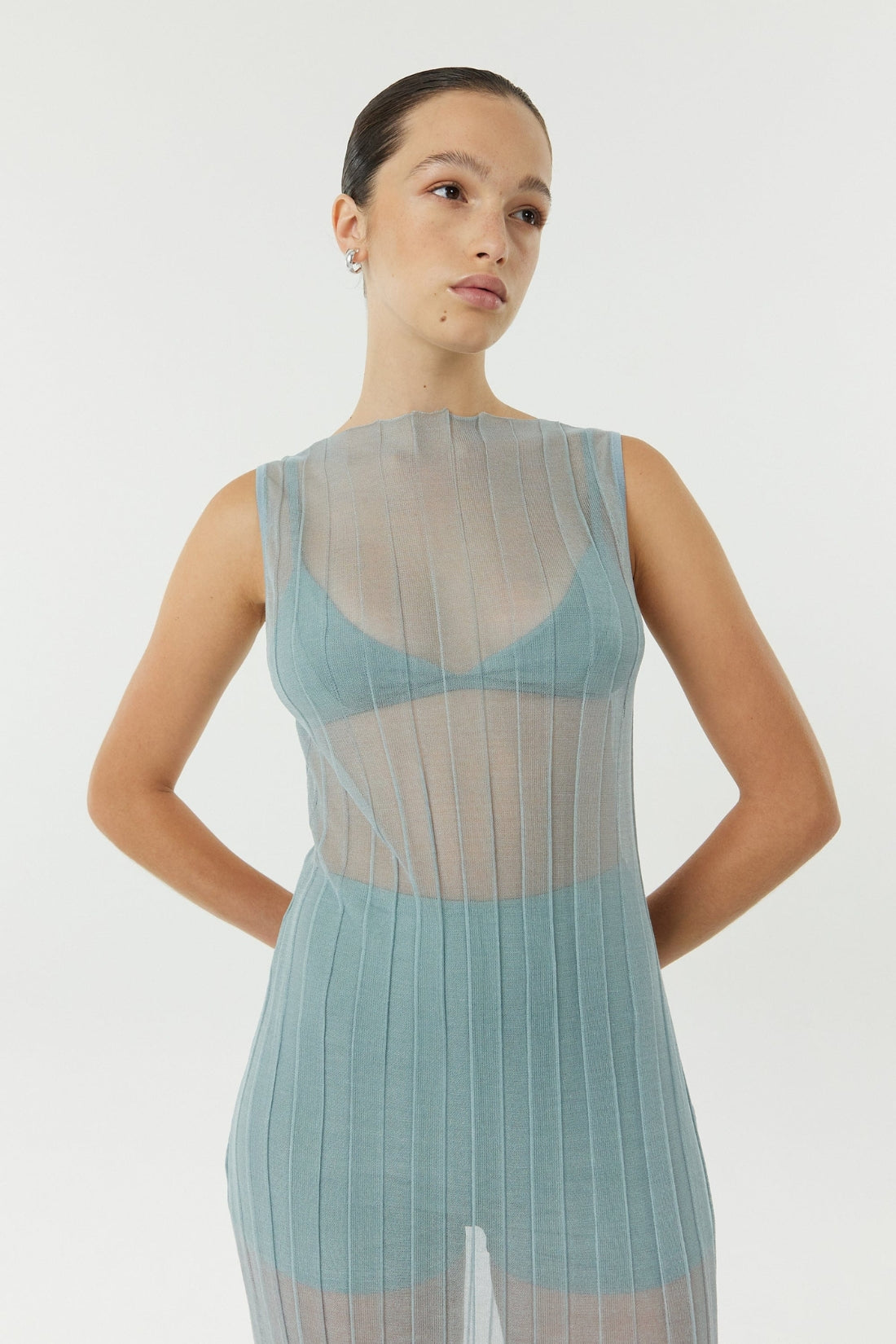 Peer Through Knit Tank Maxi | Flint