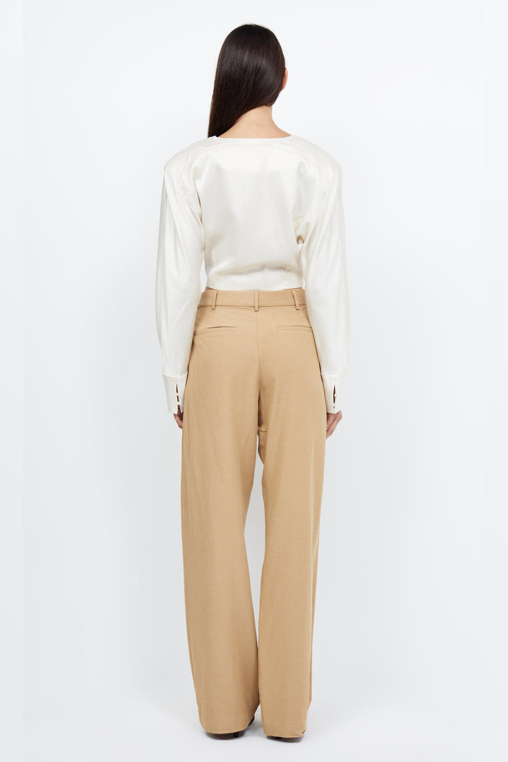 Kaia Wrap Long Sleeve Blouse | Cream