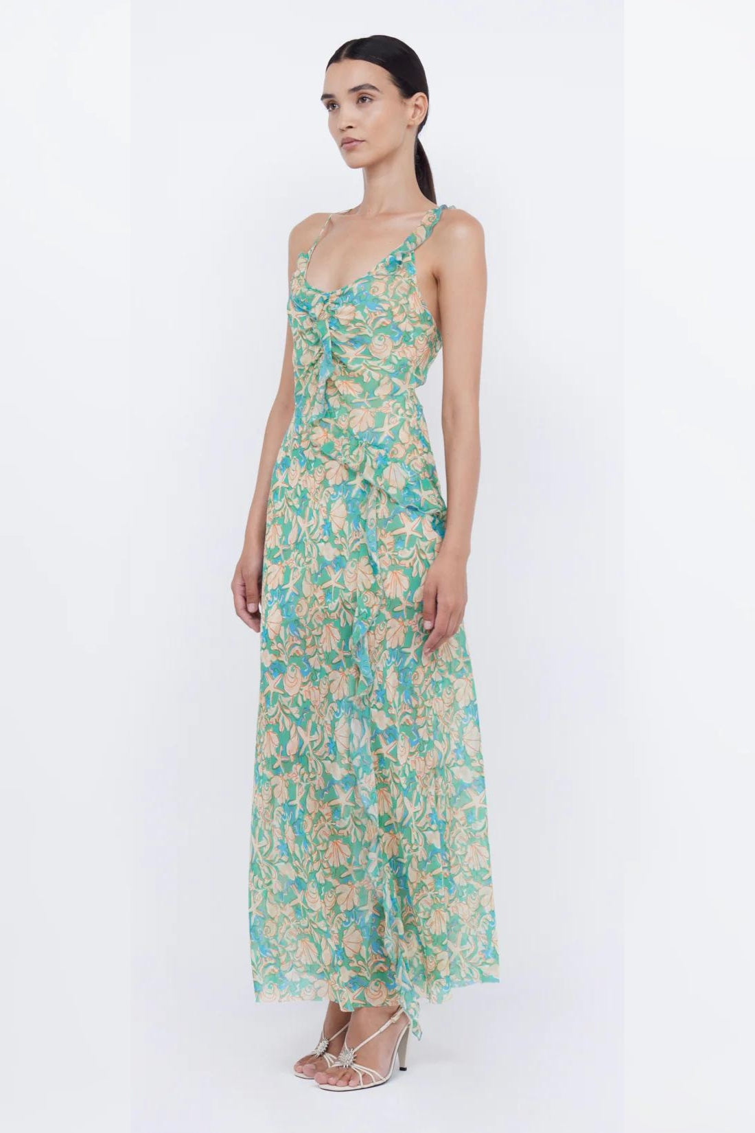 Oasis Frill Maxi Dress | Turquoise