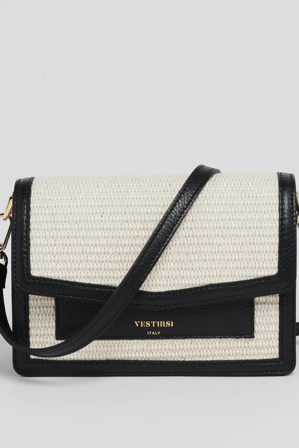 Amelia Crossbody | Black Raffia