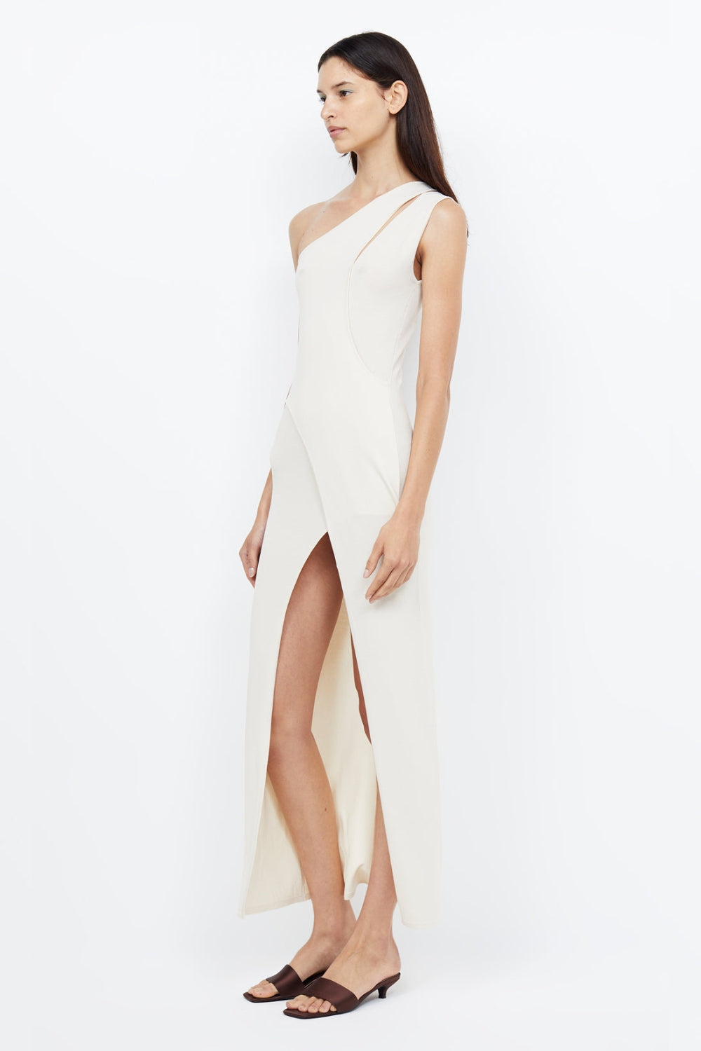 Mira Asym Knit Maxi Dress | Cream