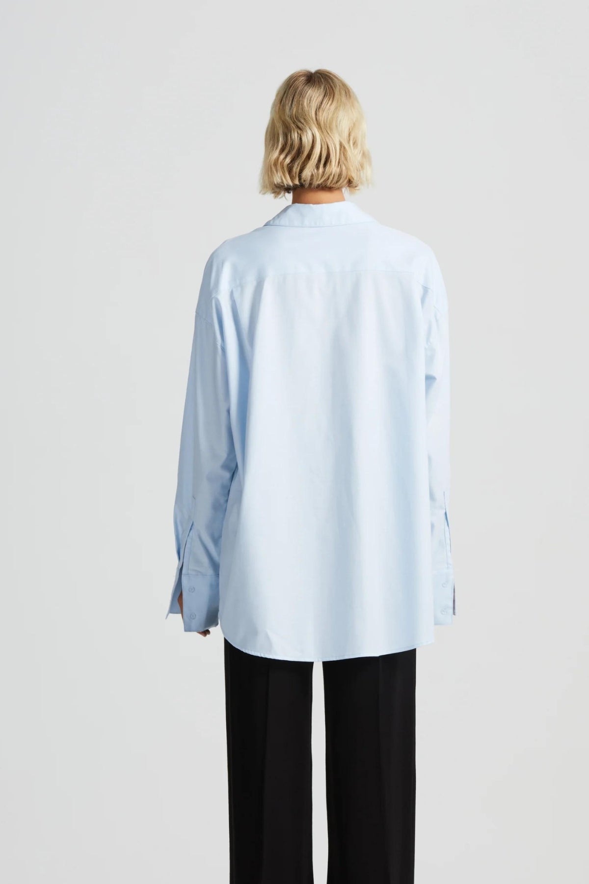 Signature Relaxed Monogram Cotton Shirt | Oxford Blue