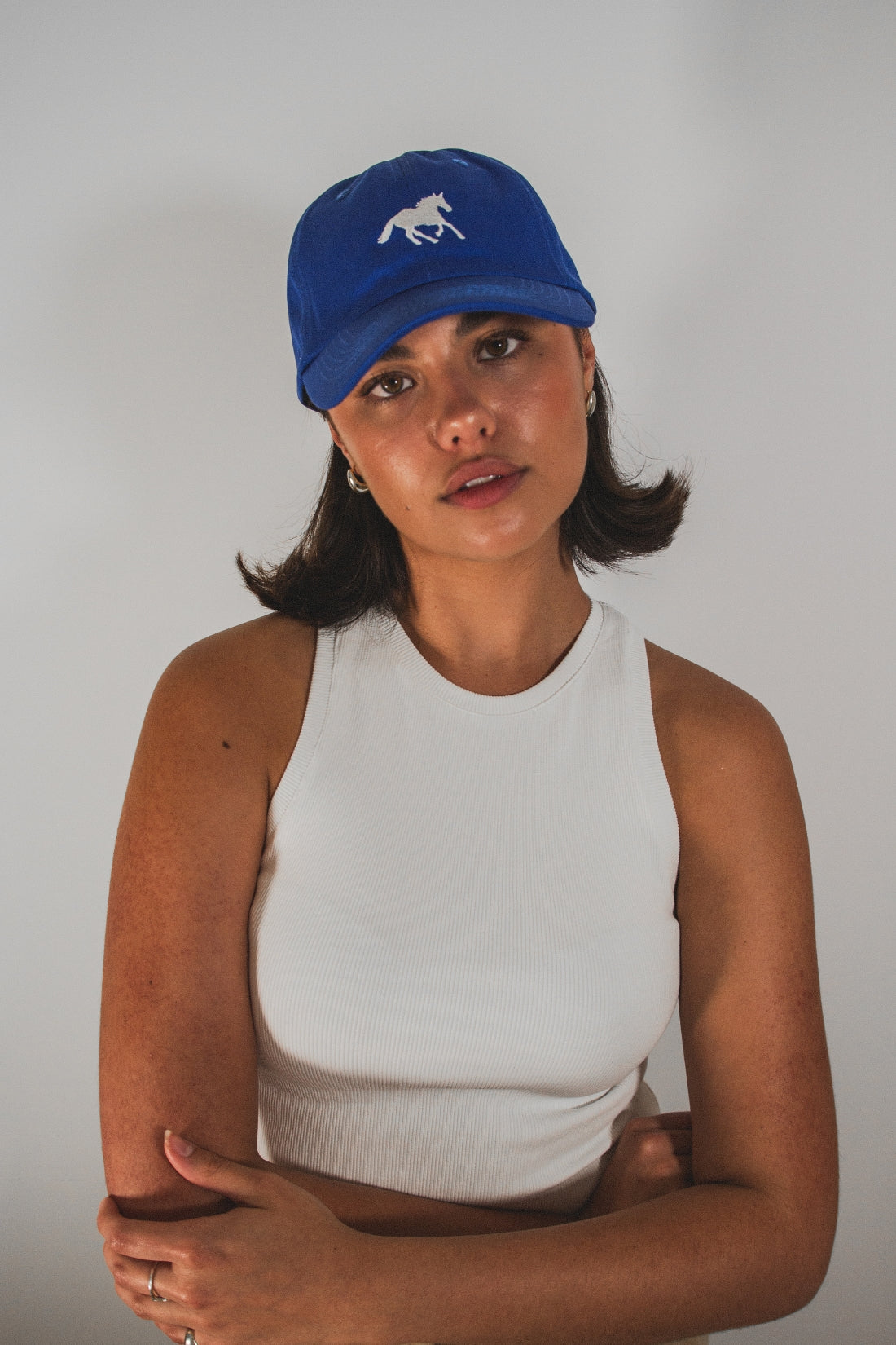 Horse Girl Cap | Blue/White