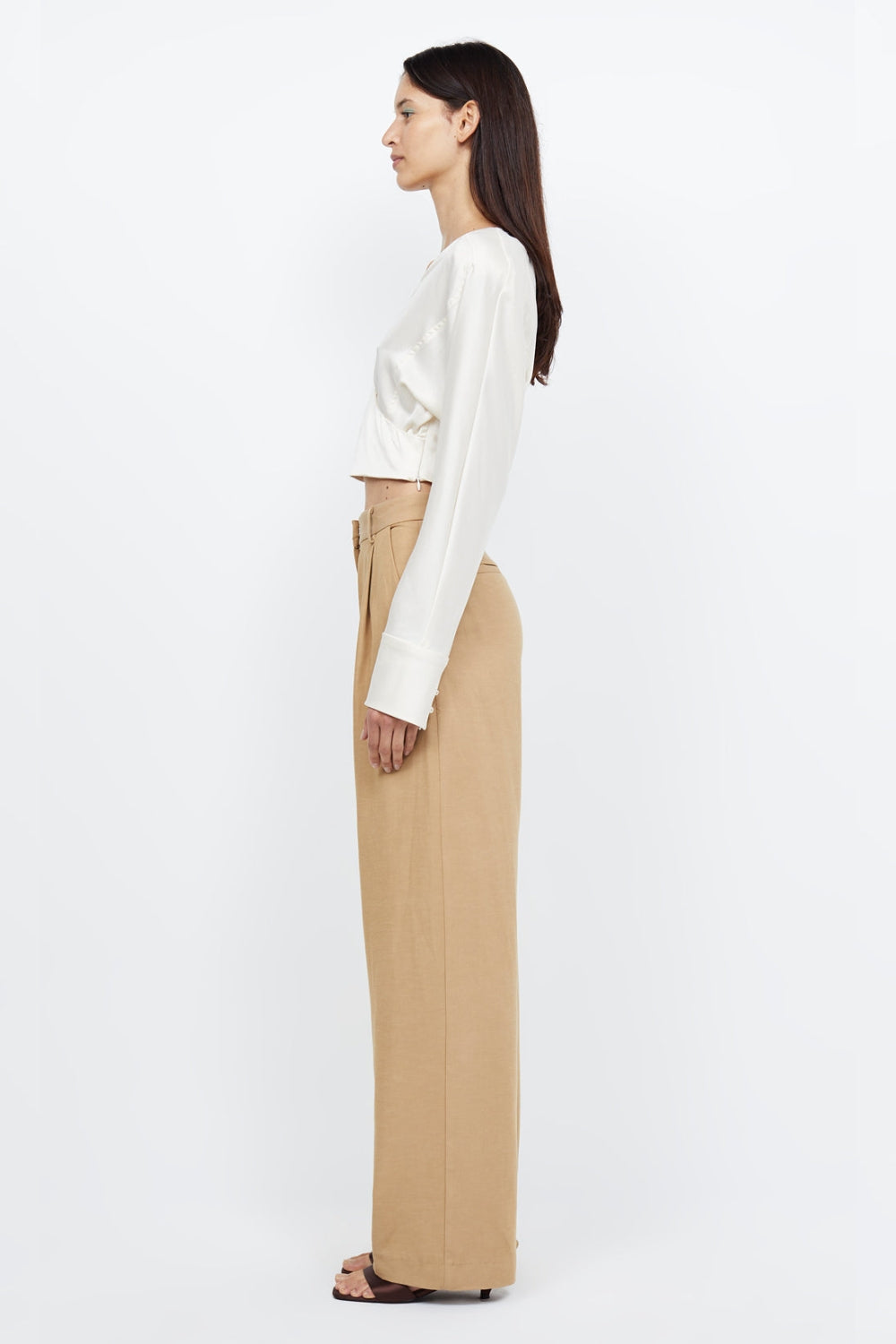 Kaia Wrap Long Sleeve Blouse | Cream