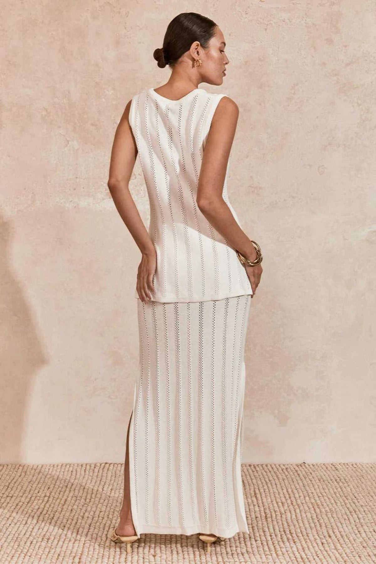 Aster Knit Skirt | White