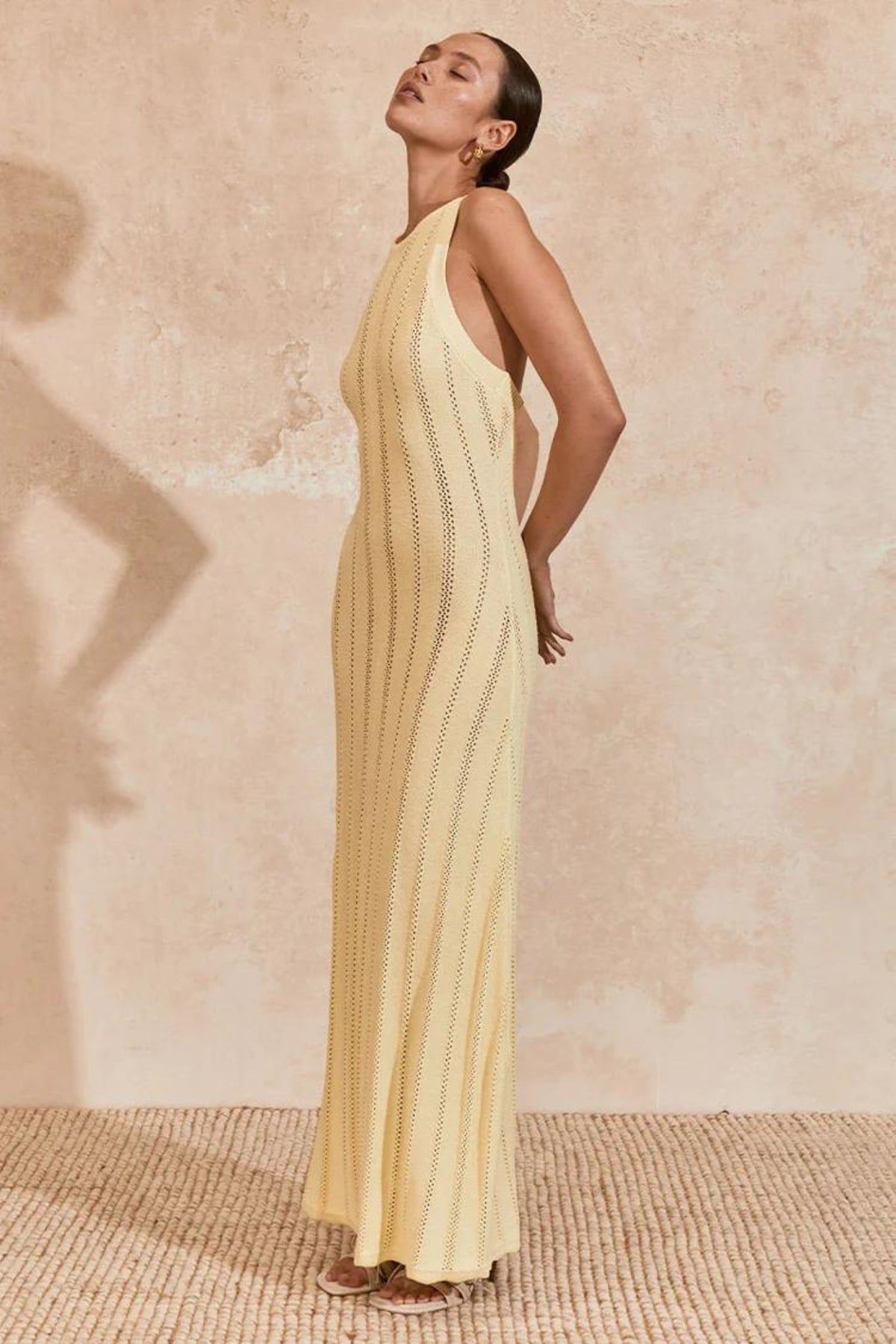 Aster Knit Midi Dress | Lemon