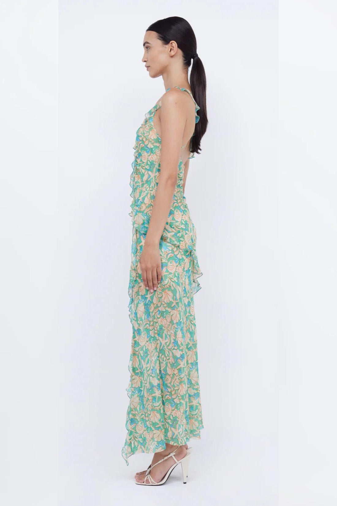 Oasis Frill Maxi Dress | Turquoise