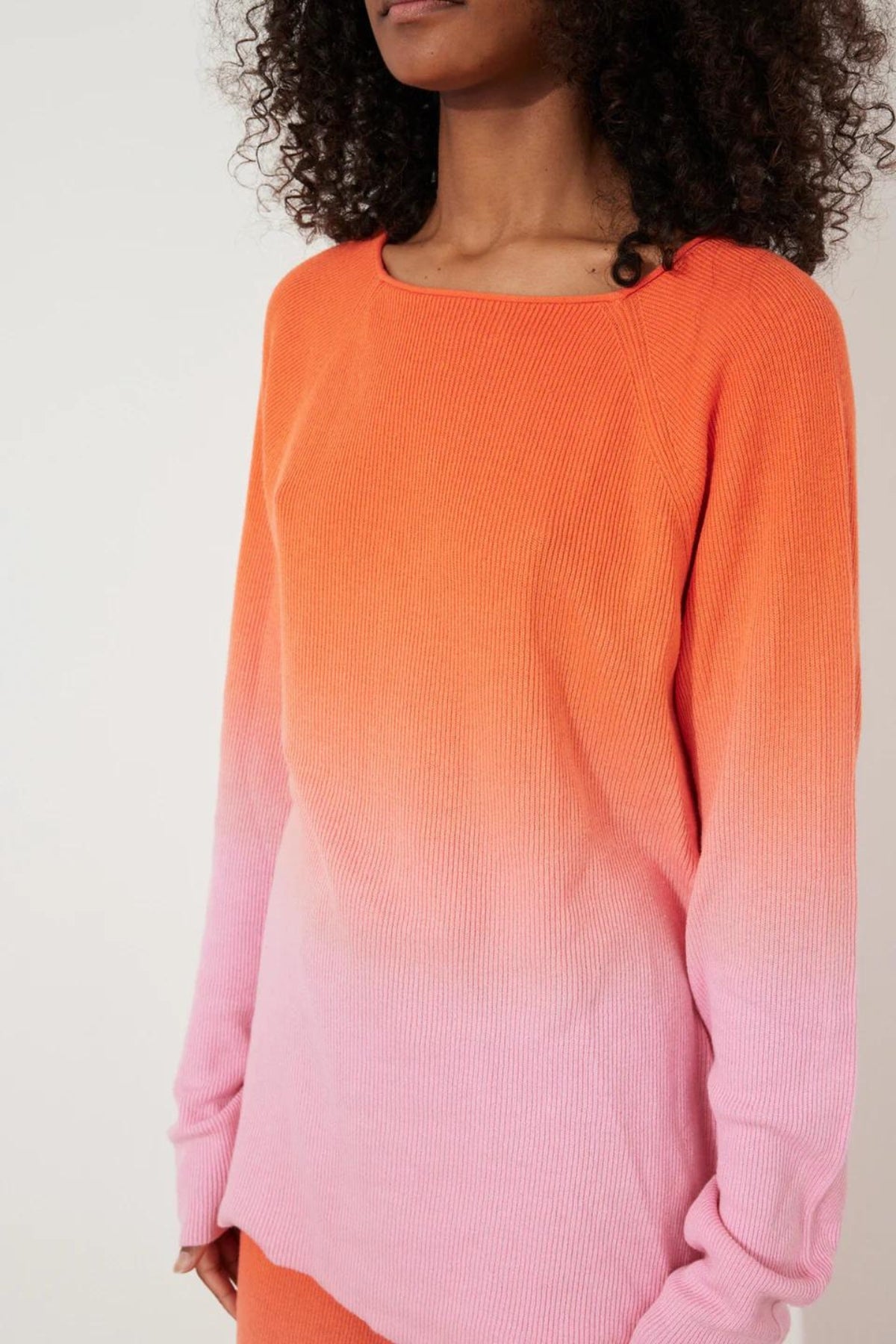 Merino Blend Knit Top | Pink Ombre