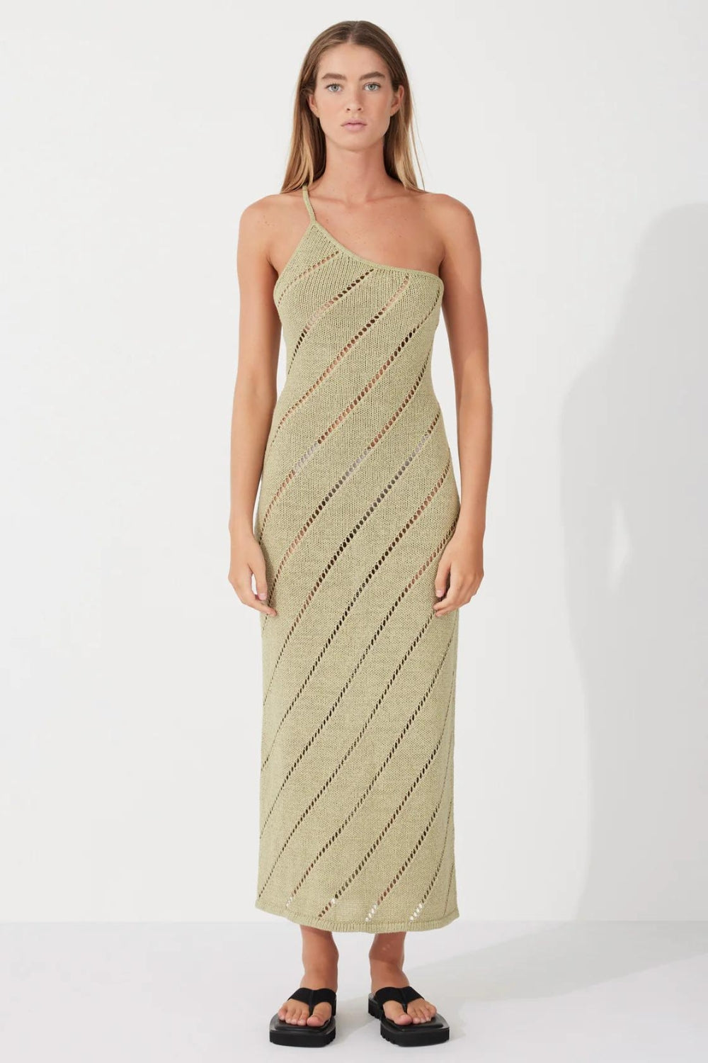 Lattice Knit Dress | Olive
