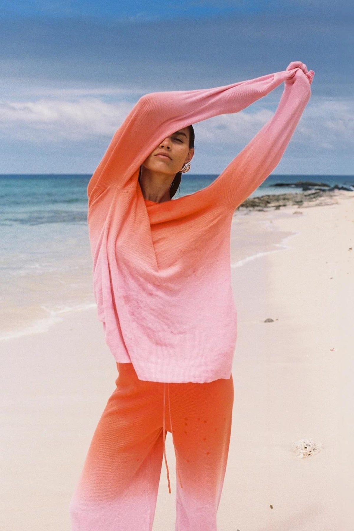 Merino Blend Knit Top | Pink Ombre