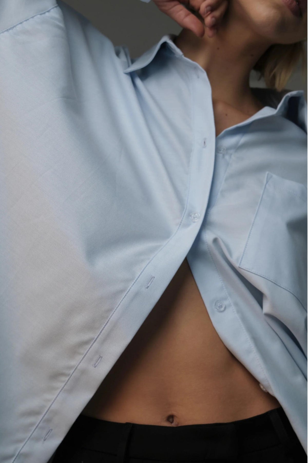 Signature Relaxed Monogram Cotton Shirt | Oxford Blue