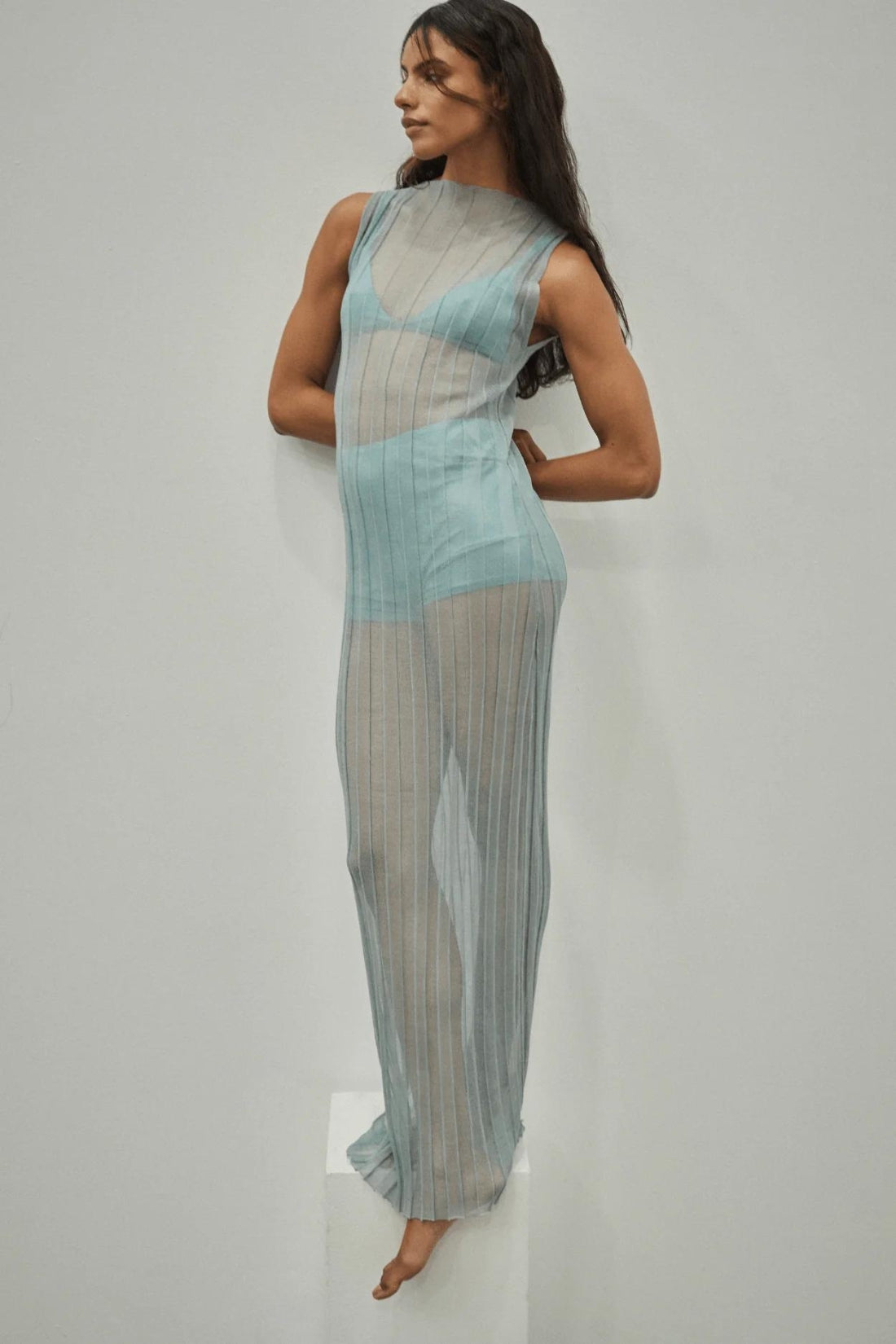 Peer Through Knit Tank Maxi | Flint