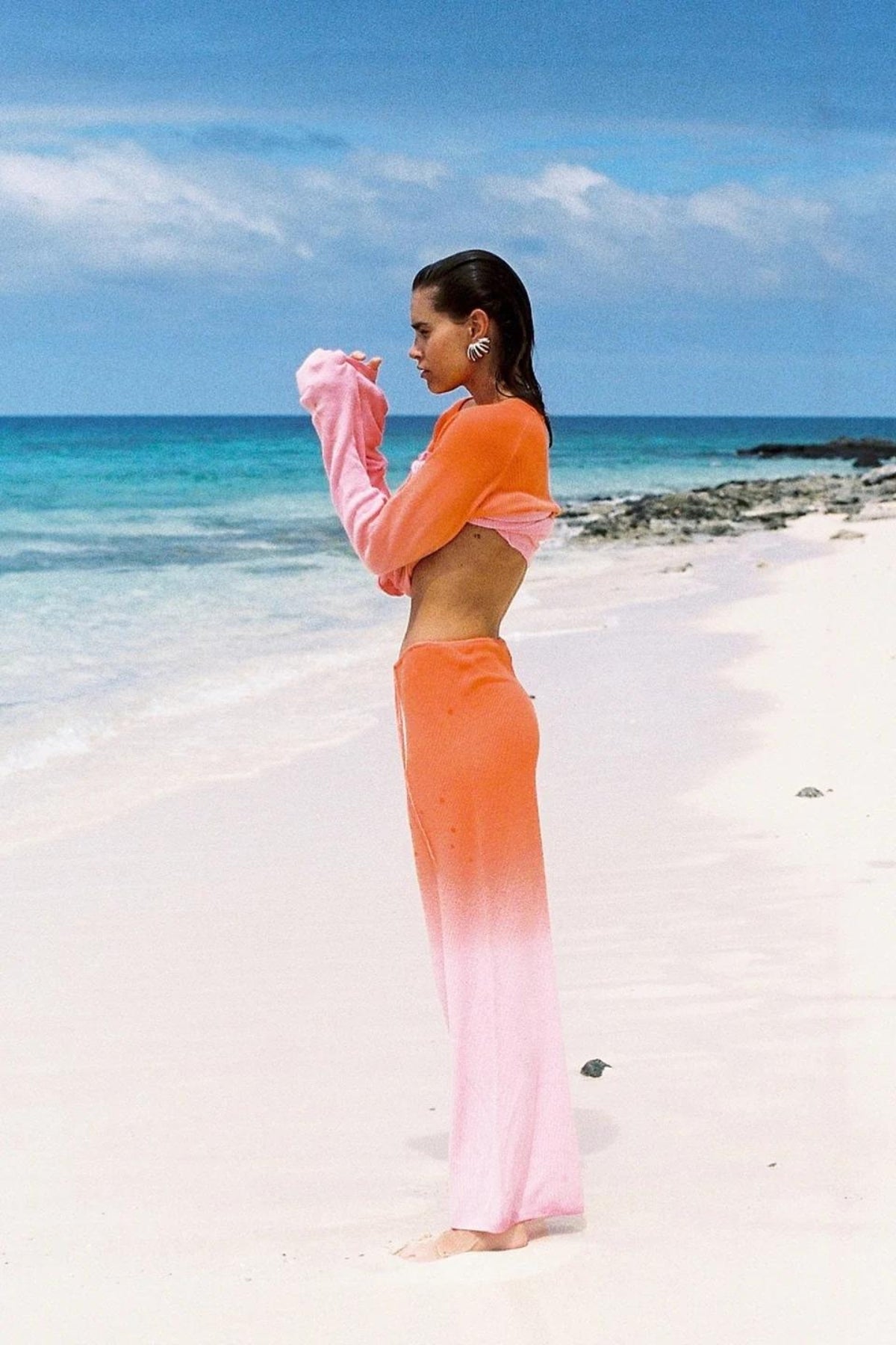 Merino Blend Knit Top | Pink Ombre