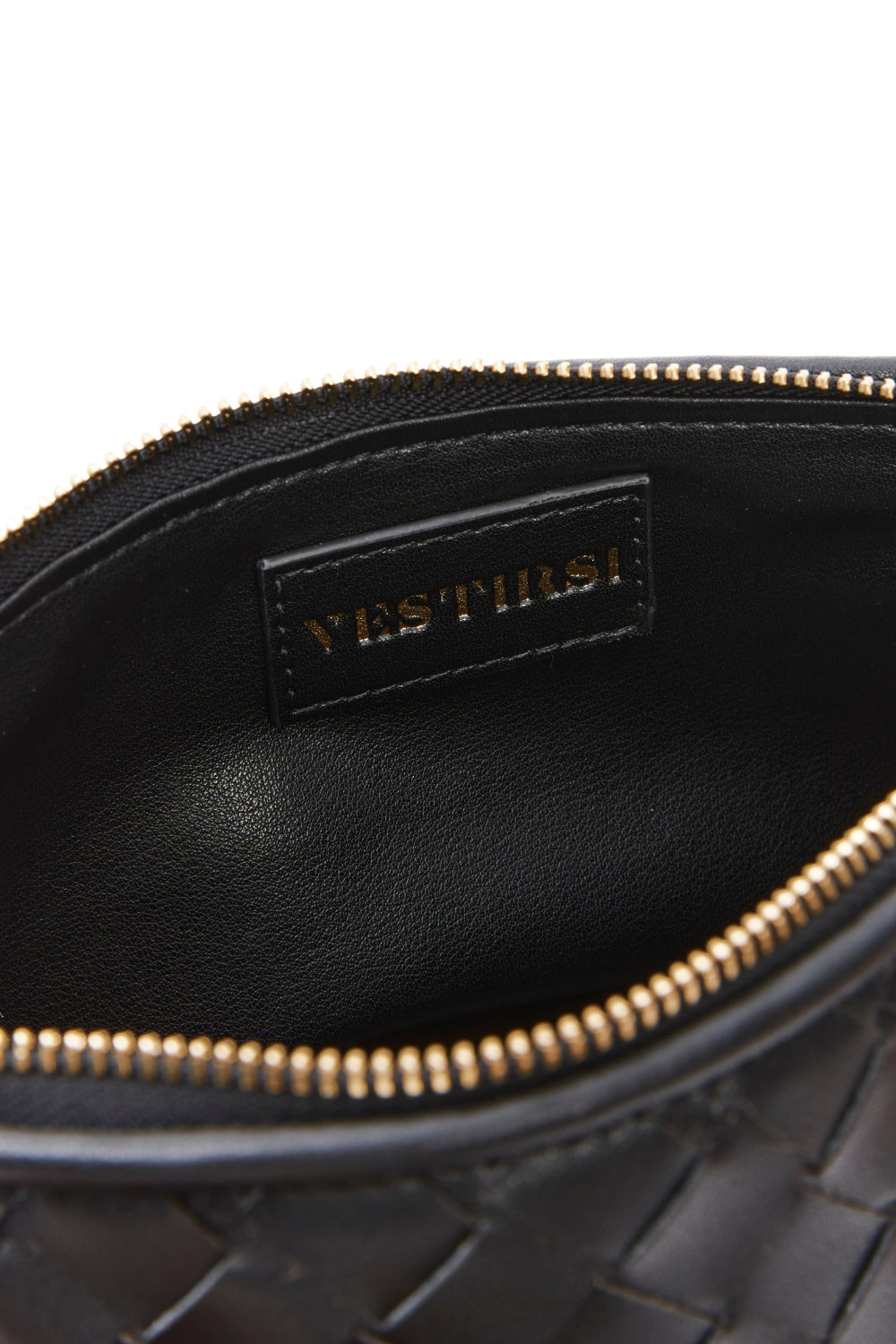 Daniella Triangular Woven Shoulder Bag | Black