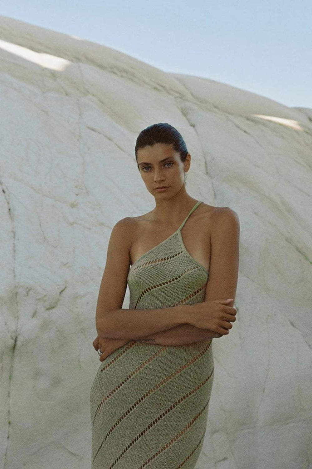 Lattice Knit Dress | Olive